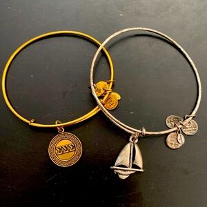 Alex and Ani Tri Sigma bangles gold&silver